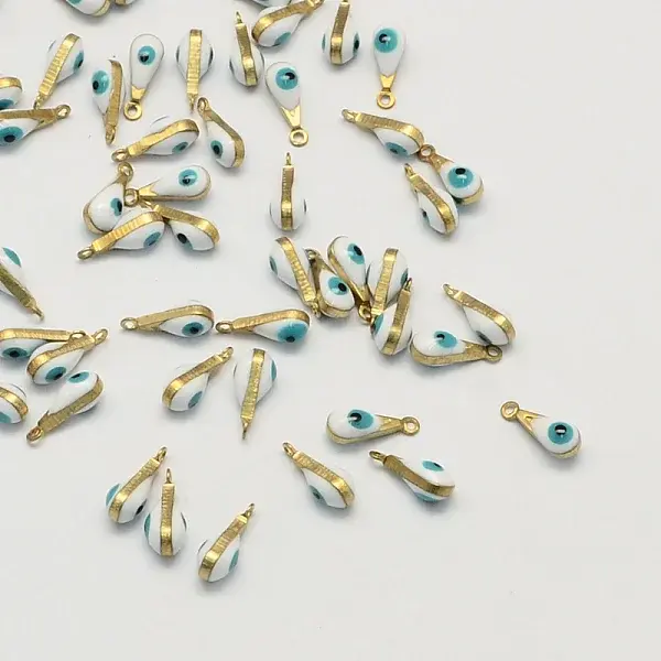 Antique Golden Plated Brass Enamel Charms