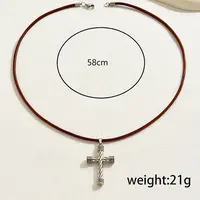Retro Alloy Hip-hop Style Cross Pendant Necklaces