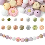 48Pcs 14 Styles Food Grade Eco-Friendly Silicone Focal Beads