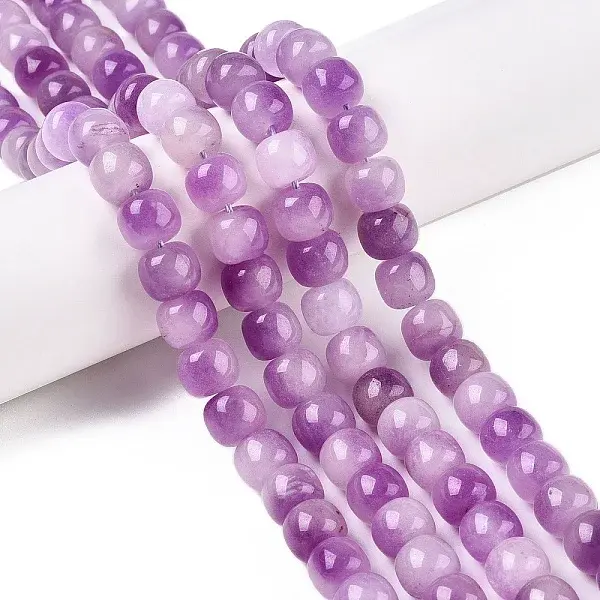 Dyed Natural White Jade Beads Strands