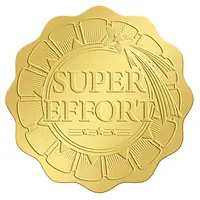 Plastic Self Adhesive Gold Foil Embossed Stickers