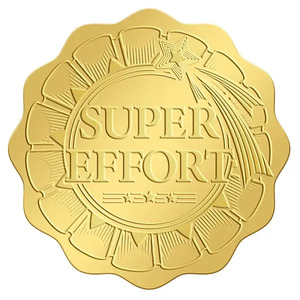 Plastic Self Adhesive Gold Foil Embossed Stickers