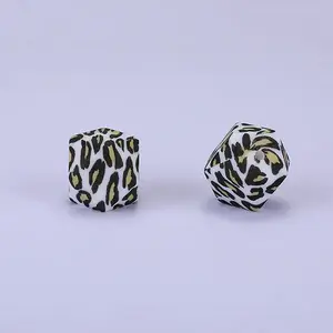 Colorful Pattern Printed Silicone Beads