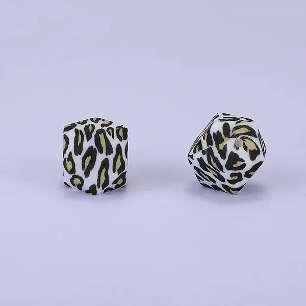 Colorful Pattern Printed Silicone Beads