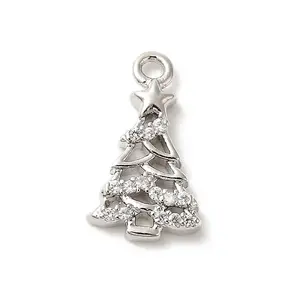 Brass Micro Pave Cubic Zirconia Charms