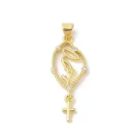 Rack Plating Brass Clear Cubic Zirconia Pendants