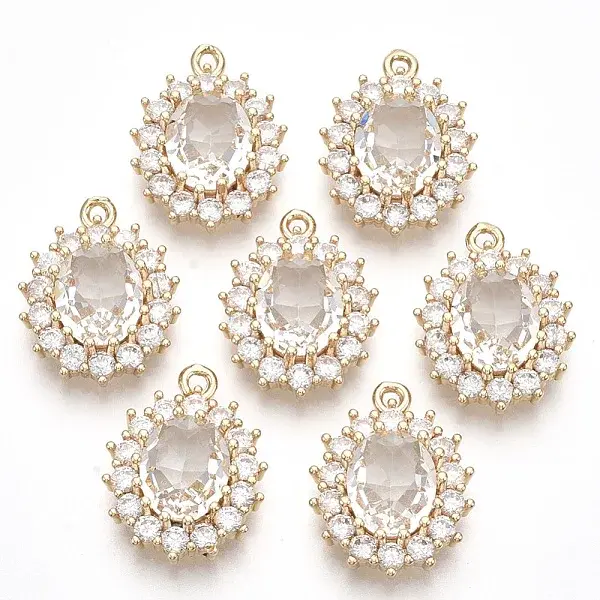 Transparent Faceted Glass Pendants