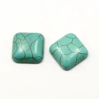 Craft Findings Dyed Synthetic Turquoise Gemstone Flat Back Cabochons