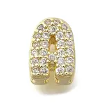 Brass Micro Pave Cubic Zirconia Letter Multi-Strand Links