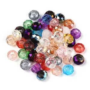 Mixed Faceted Rondelle Glass Beads