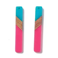 Opaque Resin & Walnut Wood Big Pendants