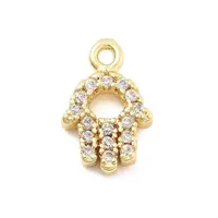 Brass Micro Pave Cubic Zirconia Charms