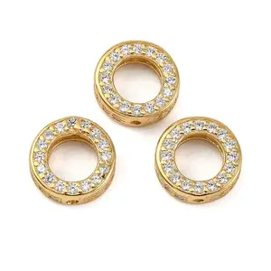 925 Sterling Silver Micro Pave Clear Cubic Zirconia Bead Frames