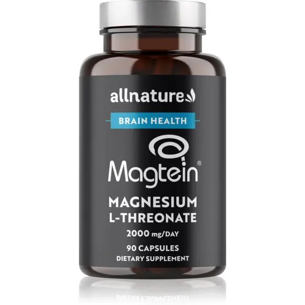 Allnature Magtein® Magnesium L-Threonate kapsuly na podporu normálnej činnosti nervovej sústavy, svalov, zubov a zníženie únavy 90 cps