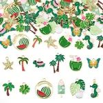 48Pcs 12 Styles Alloy Enamel Pendants