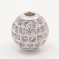 Thistle CZ Jewelry Findings Brass Micro Pave Cubic Zirconia Round Beads