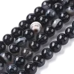 Natural Black Agate Beads Strands