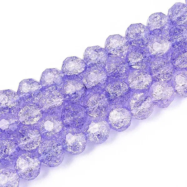 Transparent Crackle Glass Beads Strands
