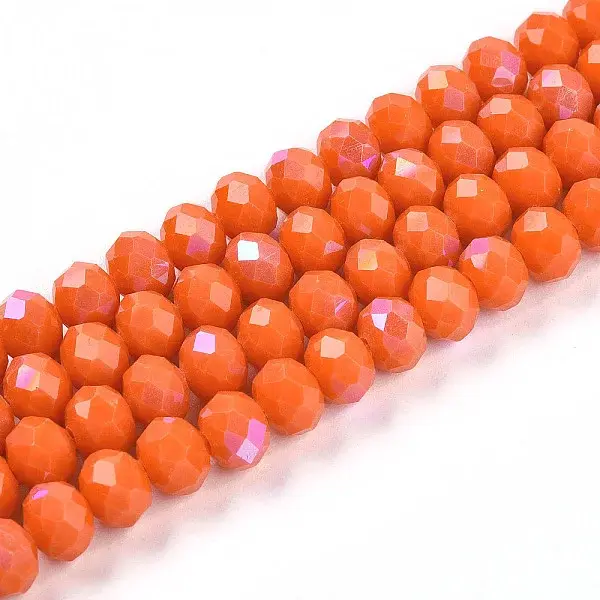 Electroplate Opaque Solid Color Glass Beads Strands