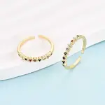 Brass Micro Pave Cubic Zirconia Cuff Rings for Women