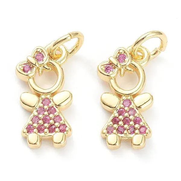 Brass Micro Pave Cubic Zirconia Pendants