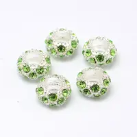 Alloy Rhinestone European Beads