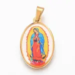 304 Stainless Steel Lady of Guadalupe Pendants