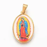 304 Stainless Steel Lady of Guadalupe Pendants