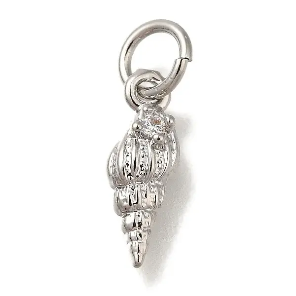 Rack Plating Brass Micro Pave Cubic Zirconia Charms