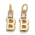 Brass Micro Pave Clear Cubic Zirconia Pendants