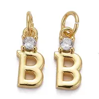 Brass Micro Pave Clear Cubic Zirconia Pendants