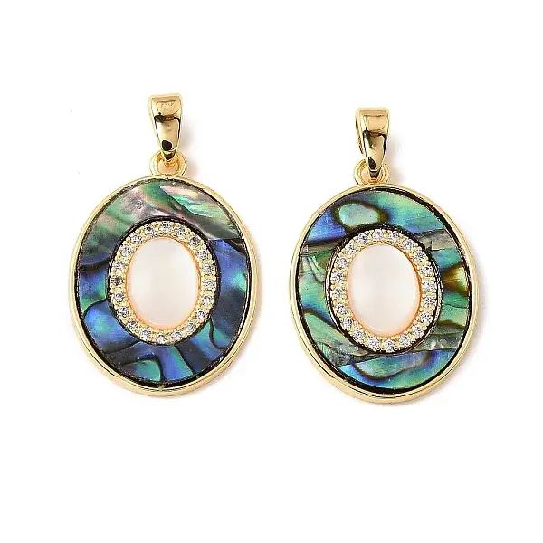 Brass Paua Shell Pendants