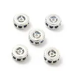 Brass Micro Pave Cubic Zirconia Beads