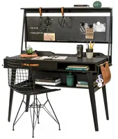 Malý psací stůl s nástavcem nebula - šedá/černá