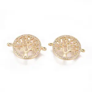 Brass Micro Pave Cubic Zirconia Links