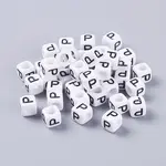 Acrylic Horizontal Hole Letter Beads
