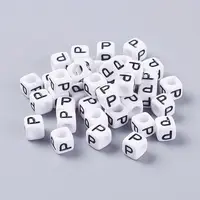 Acrylic Horizontal Hole Letter Beads