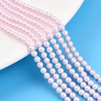 Baking Painted Pearlized Glass Pearl Bead Strands