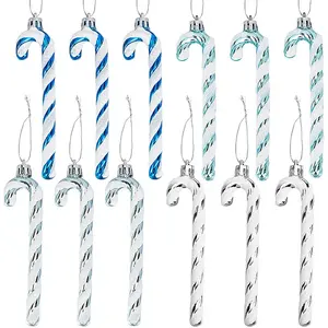 4 Sets 4 Styles Plastic Candy Cane Pendant Decorations