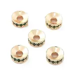 Brass Micro Pave Cubic Zirconia Spacer Beads