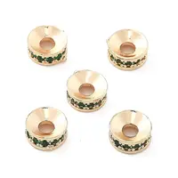 Brass Micro Pave Cubic Zirconia Spacer Beads