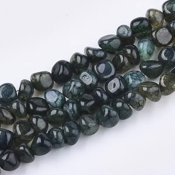 Natural Dragon Veins Agate Beads Strands