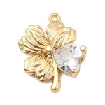 Brass Micro Pave Clear Cubic Zirconia Pendants