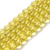 Drawbench Transparent Glass Round Beads Strands