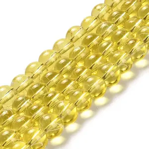 Drawbench Transparent Glass Round Beads Strands