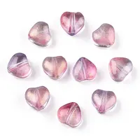 Transparent Spray Painted Glass Beads