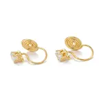 Brass Micro Pave Cubic Zirconia Clip-on Earrings Finding