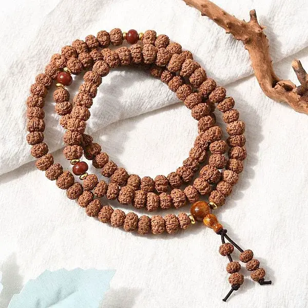 Buddhist Jewelry Prayer 108 Rudraksha Seed Mala Beads Necklaces