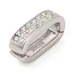 925 Sterling Silver Micro Pave Clear Cubic Zirconia Twister Clasps