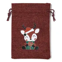 Christmas Theme Jute Cloth Storage Bags